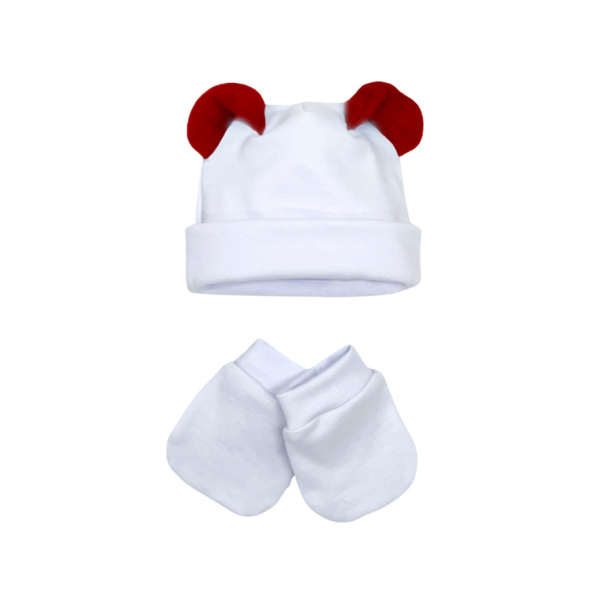 kit touca com orelhinhas e luvas para sublimação - Image 2